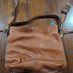 Brown leather Fossil crossbody bag